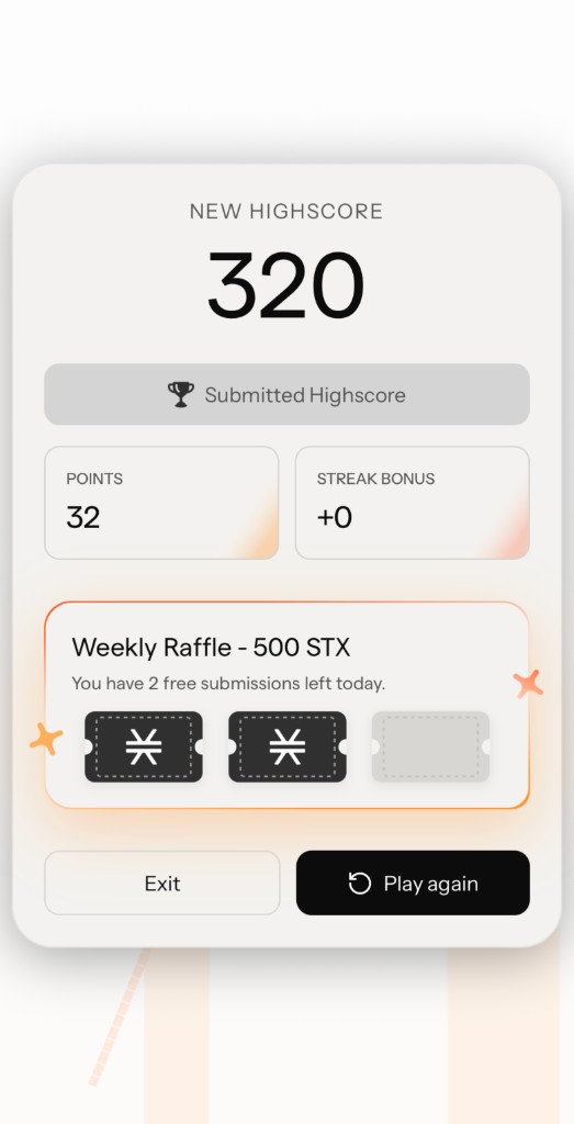 High Score and Weekly Raffle