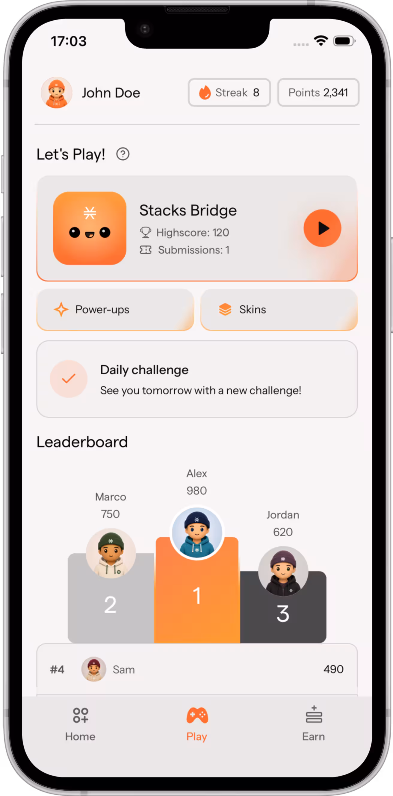EnterStacks Game Screen