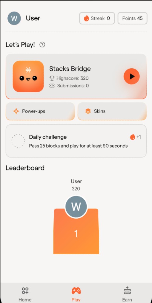EnterStacks Game Screen